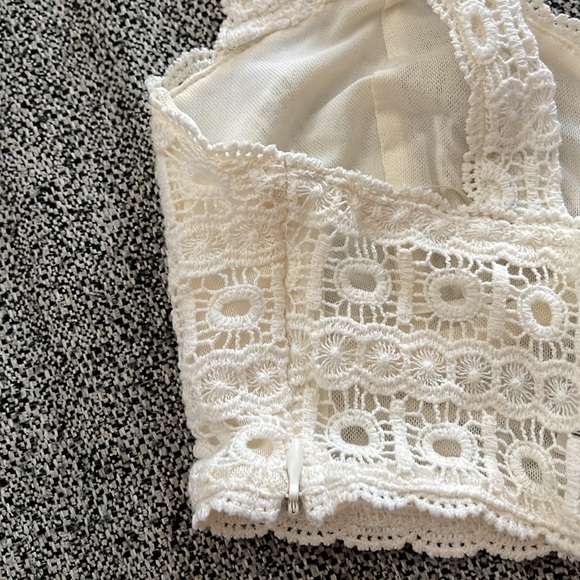 Zara white lace crochet bralette bra top size Small - Picture 7 of 7